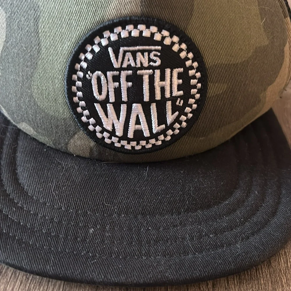 Vans Green and Black Trucker Hat with Mesh Back